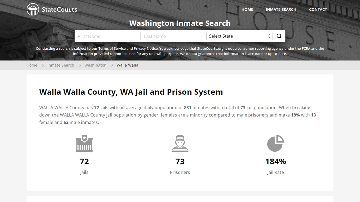 Walla Walla County, WA Inmate Search - StateCourts